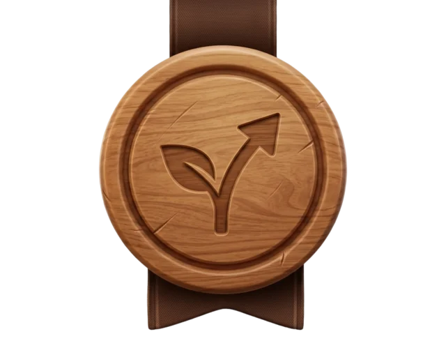 Wood rank badge
